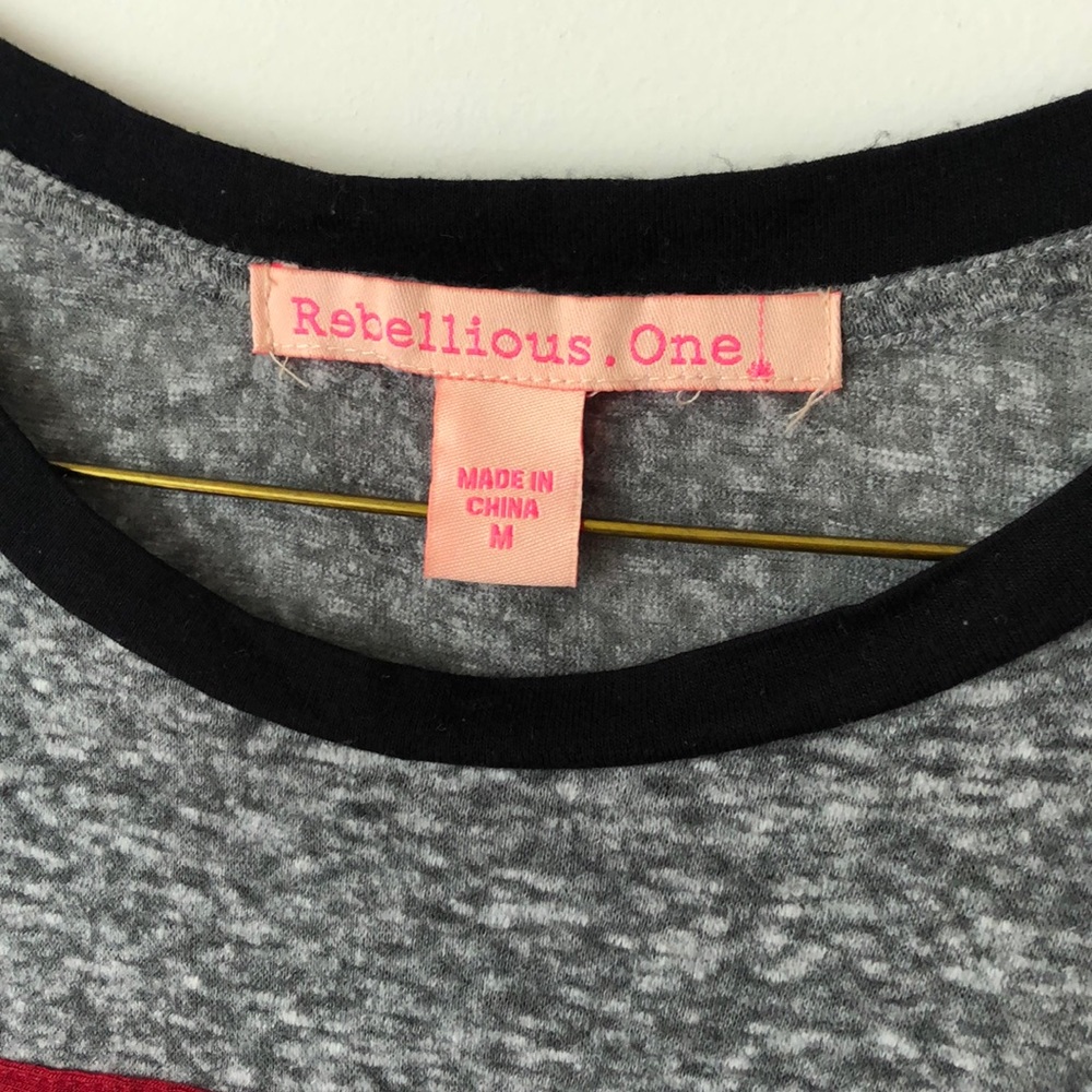 Rebellious One Striped Varsity Ringer Tee - Picture 3 of 5